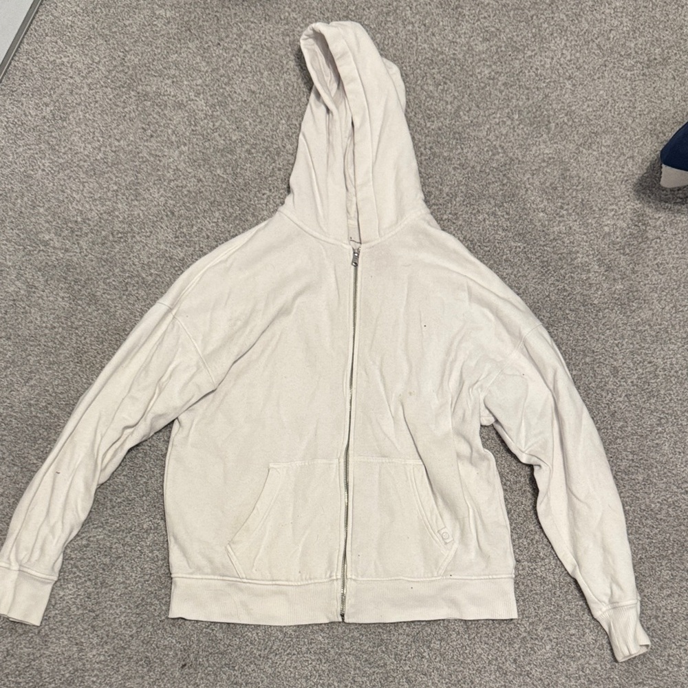 Gilly Hicks Cream Zip-Up Hoodie